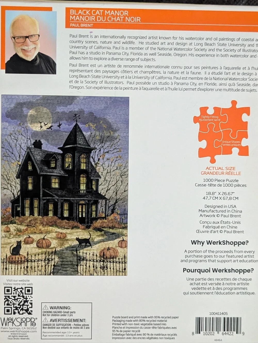 New - 1000 Piece Werkshoppe Puzzle - Black Cat Manor